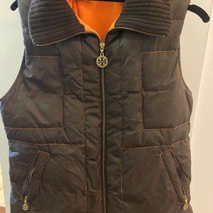Tory Burch Brown and Orange Fall Vest